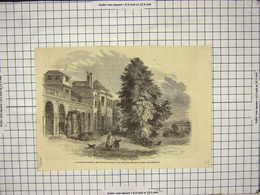 Antique Old Print Ref.880 St. Leonard'S-On-The-Hill Windsor London Earl Der