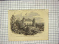Original Old Antique Print Villa Wallis Lucerne Queen Victoria Switzerland