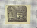 Original Old Antique Print State Ball Room Windsor Castle London England