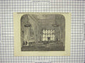 Original Old Antique Print State Ball Room Windsor Castle London England