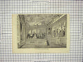 Old Antique Print State Apartments Queen Audience Chamber Windsor Castle