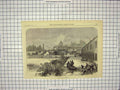 Original Old Antique Print 1869 Floods Windsor River Thames London England 19th
