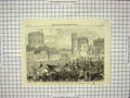 Original Old Antique Print 1866 Marriage Princess Helena Bridge Windsor Castle