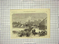 Old Antique Print 1869 Floods Windsor Castle River Thames London England 19th