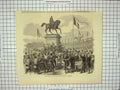 Original Old Antique Print Inauguration Statue King LeopAntwerp Germany