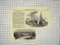 Old Antique Print 1847 Swinshead Lincolnshire Danish Encampment England 19th