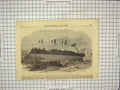 Old Antique Print 1865 Ship Iron-Clad Cupola Frigate Millwall King Italy 19th