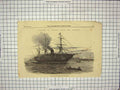 Original Old Antique Print 1856 Return Troops Crimea War Guards Portsmouth Ship
