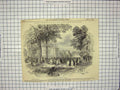 Original Old Antique Print 1847 Fete Gardens St. John'S Installation Cambridge