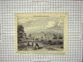Original Old Antique Print 1847 Trentham Duke Sutherland Newcastle England 19th