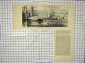 Original Old Antique Print 1878 Opening Dry Dock West India Blackwall England