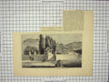 Original Old Antique Print 1876 Scene Brigands Robbers Cemetery Churchyard 19th