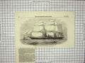 Original Old Antique Print 1856 Peninsular Oriental Navigation Steam Ship Pera
