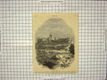 Original Old Antique Print Windsor Castle London England Architecture 20th