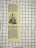 Original Old Antique Print 1861 Wesleyan Chapel Southport Lancashire England
