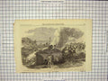 Original Old Antique Print 1868 Crash Holyhead Railway Train Accident Victorian