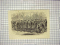 Original Old Antique Print Yeomen Guard Marching Buckingham Palace London
