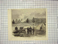 Original Old Antique Print Practical Military Institute Sunbury War Siers