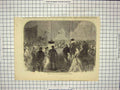 Original Old Antique Print Rouge Et Noir Conversation House Heligoland