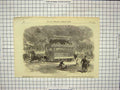 Original Old Antique Print 1866 Charlottenburg Omnibus Berlin Germany Transport