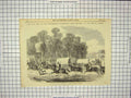 Original Old Antique Print 1865 Civil War Government Stampede Conferderates