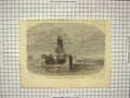 Original Old Antique Print Floating Dock French Government Saigon Cochin-China