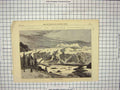 Old Antique Print 1868 British Columbia Foot Tiedemann'S Glacier Mountain 19th