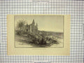 Original Old Antique Print Casino Monte Carlo Monaco France Architecture