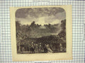 Original Old Antique Print Emperor Fete Paris Fireworks Arc De Triomphe France