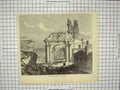 Original Old Antique Print Ruins Cathedral Arequipa Architecture