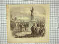 Original Old Antique Print Unveiling Statue Prince Consort Hull England