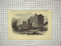 Original Old Antique Print Sugar House Buildings Ruins Hull England Victorian