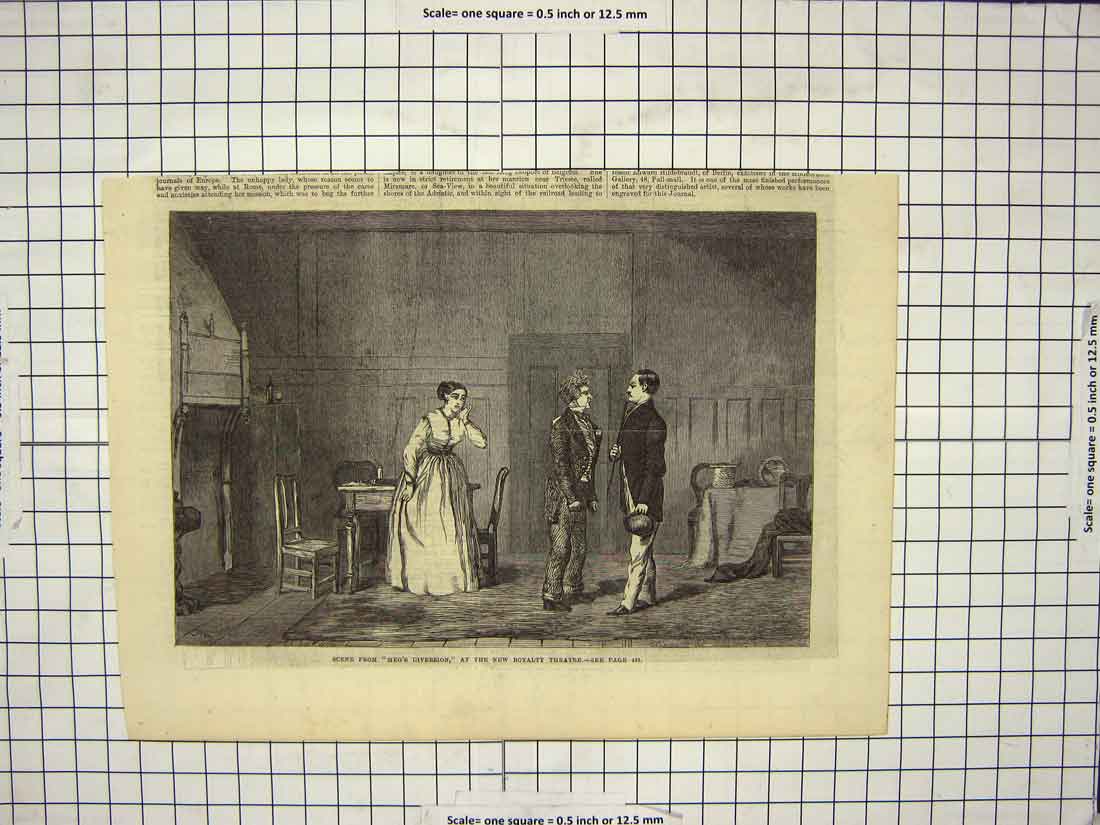 Original Old Antique Print Scene Meg'S Diversion New Royalty Theatre 20th