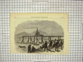 Original Old Antique Print 1868 Foundation Stone Harbour Works Carnarvon Wales