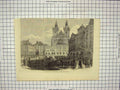 Old Antique Print Ring-Platz Thein-Kirche Prague Architecture Buildings