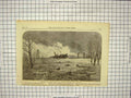 Old Antique Print 1866 Destruction Wooden Bridge Irwell River Broughton 19th