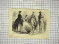 Original Old Antique Print Paris Fashion July Ladies Dresses
