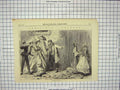 Original Old Antique Print 1866 Christmas Charade Family Home 19th