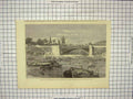 Original Old Antique Print Bridge Canal River Paris Exhibition Palace Boats