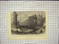 Original Old Antique Print 1866 Ruins Strand Theatre Shoreditch Destroyed Fire