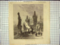 Original Old Antique Print War Prague Chief City Bohemia Architecture