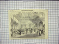 Original Old Antique Print 1852 State Ball Tuileries Reception Salle Marechaux