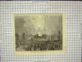 Original Old Antique Print Grand Military Fetes Paris Fireworks Fine Art