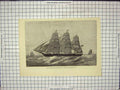 Original Old Antique Print Emigrant Ship Hesperides South Australian Line