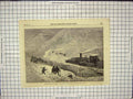 Original Old Antique Print 1866 Snow Storm Highland Railway Train Scotland 19th
