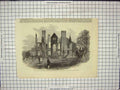 Old Antique Print Ruins King'S Newton Hall Melbourne Derbyshire England