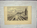 Original Old Antique Print Mussel Gathering France Mouth River Somme St. Valery