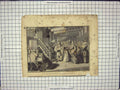 Original Old Antique Print Family Scene Babies Christening Children