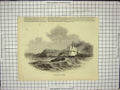 Original Old Antique Print Burning City Quebec Fire Canada Ships Steam-Boat