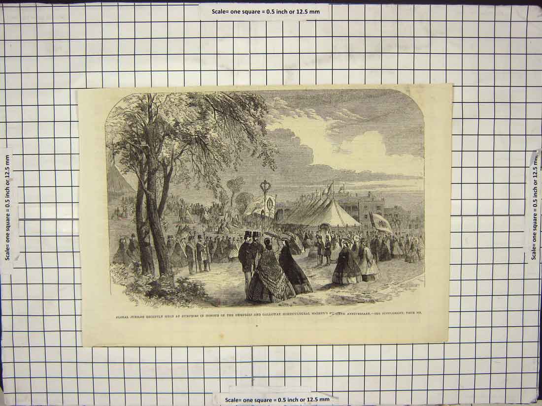 Old Print Ref.892 Floral Jubilee Dumfries Galloway Horticultural Society